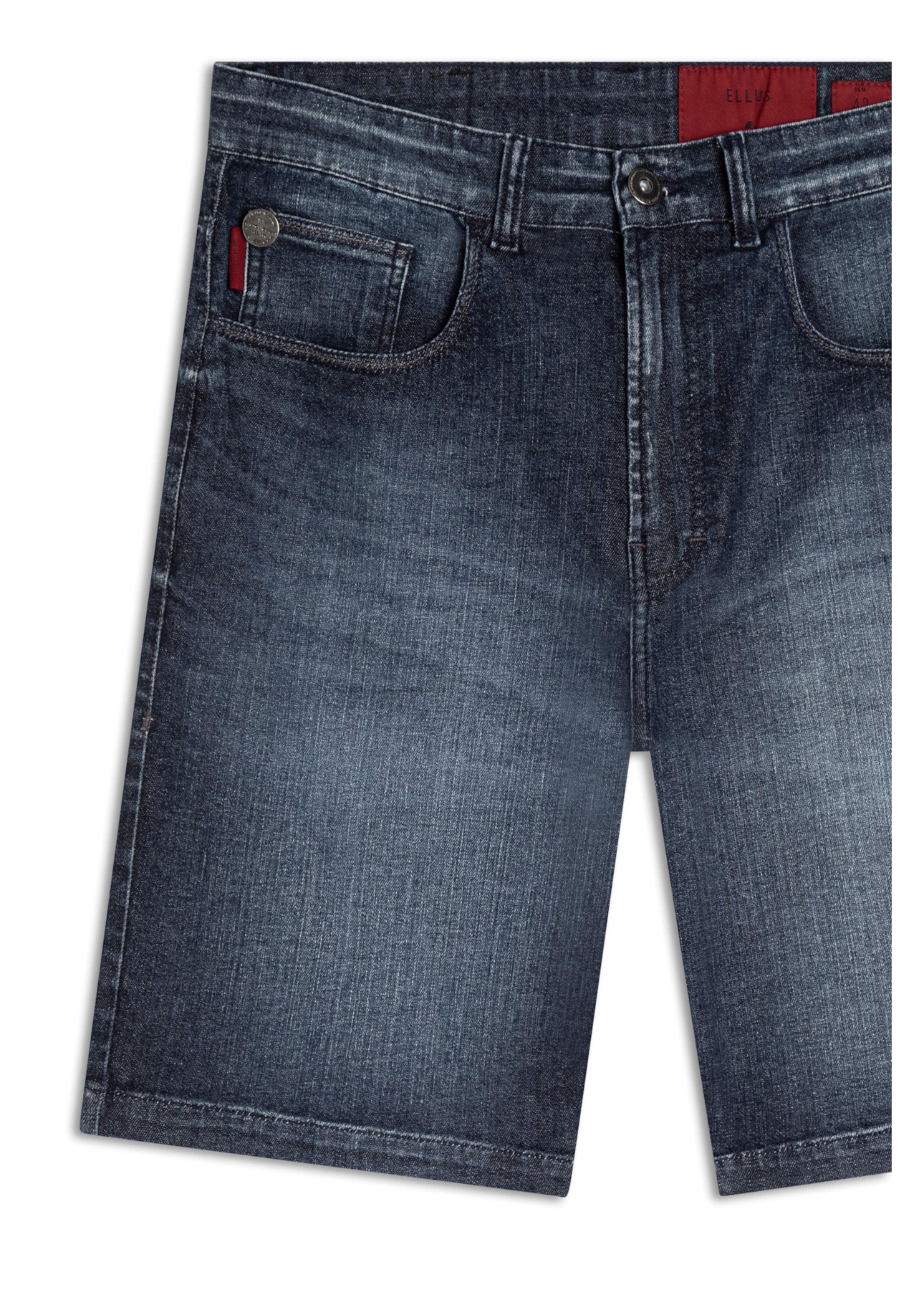 Bermuda Dark Indigo Elastic Rock Escuro C/ Grampos