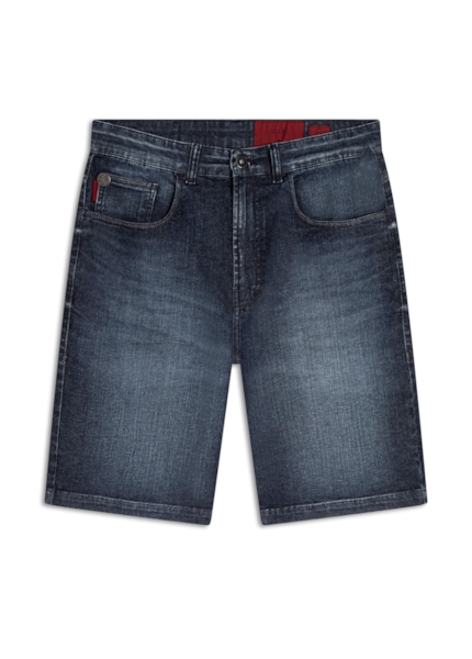 Bermuda Dark Indigo Elastic Rock Escuro C/ Grampos