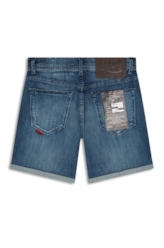 Bermuda Dark Sea Elastic Classic Preppy Lav. Escuro C/ Grampos