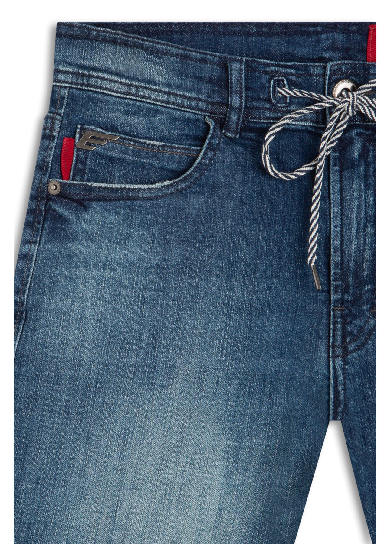 Bermuda Dark Sea Elastic Classic Preppy Lav. Escuro C/ Grampos