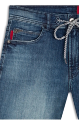 Bermuda Dark Sea Elastic Classic Preppy Lav. Escuro C/ Grampos
