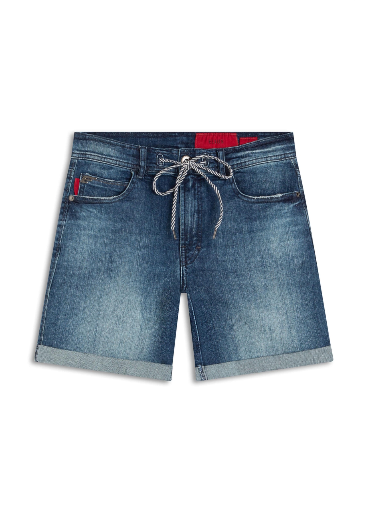 Bermuda Dark Sea Elastic Classic Preppy Lav. Escuro C/ Grampos