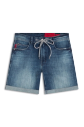 Bermuda Dark Sea Elastic Classic Preppy Lav. Escuro C/ Grampos