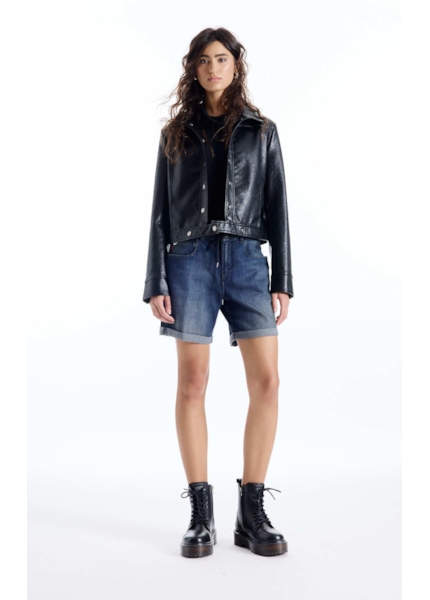 Bermuda Dark Sea Elastic Classic Preppy Lav. Escuro C/ Tie Dye