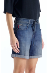 Bermuda Dark Sea Elastic Classic Preppy Lav. Escuro C/ Tie Dye
