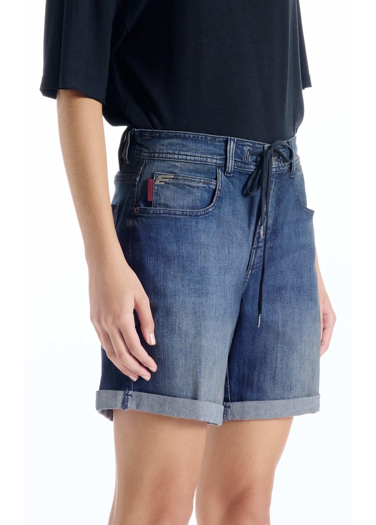Bermuda Dark Sea Elastic Classic Preppy Lav. Escuro C/ Tie Dye