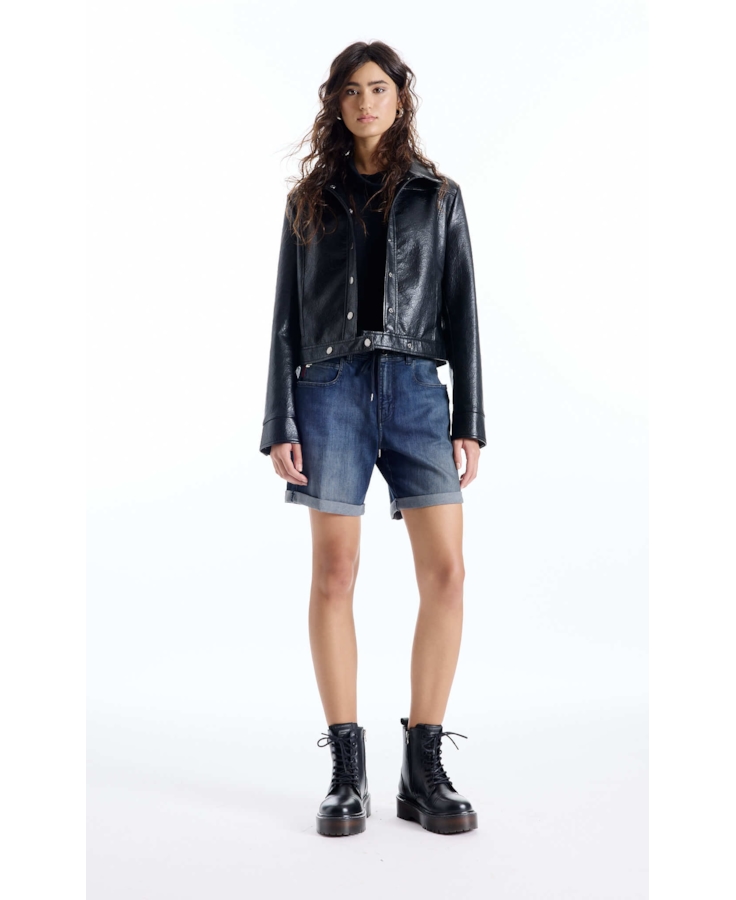 Bermuda Dark Sea Elastic Classic Preppy Lav. Escuro C/ Tie Dye
