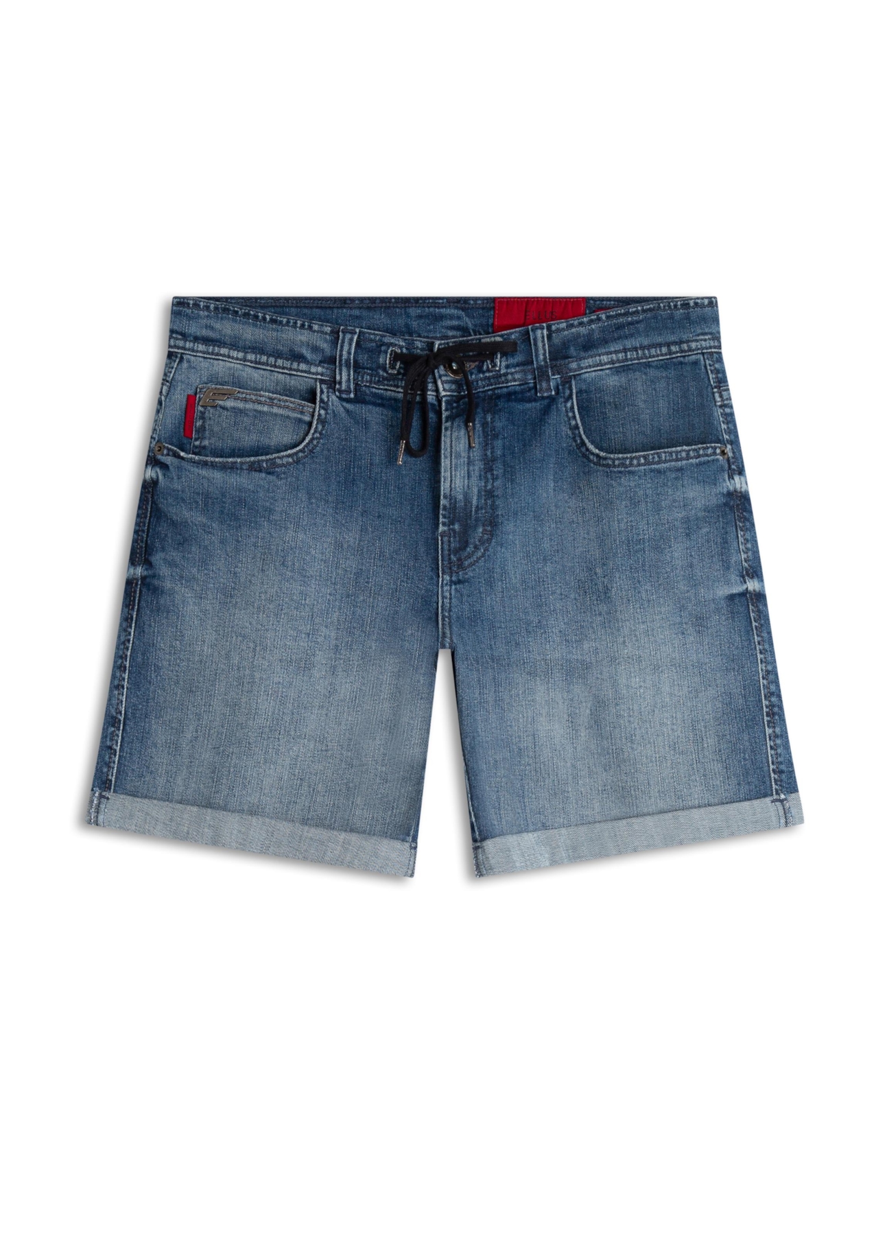 Bermuda Dark Sea Elastic Classic Preppy Lav.Medio Com Grampos