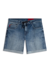 Bermuda Dark Sea Elastic Classic Preppy Lav.Medio Com Grampos