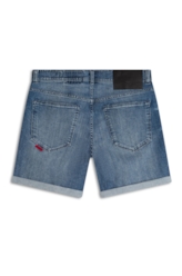 Bermuda Dark Sea Elastic Classic Preppy Lav.Medio Com Grampos