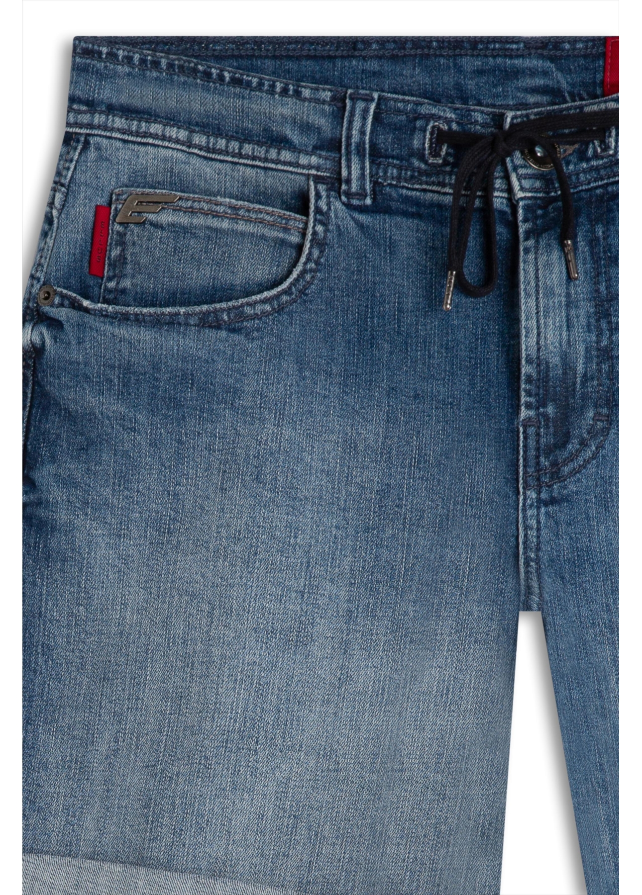 Bermuda Dark Sea Elastic Classic Preppy Lav.Medio Com Grampos