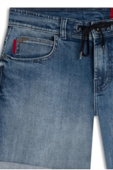 Bermuda Dark Sea Elastic Classic Preppy Lav.Medio Com Grampos
