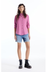 Bermuda Dark Sea Elastic Classic Preppy Lav.Medio Com Grampos