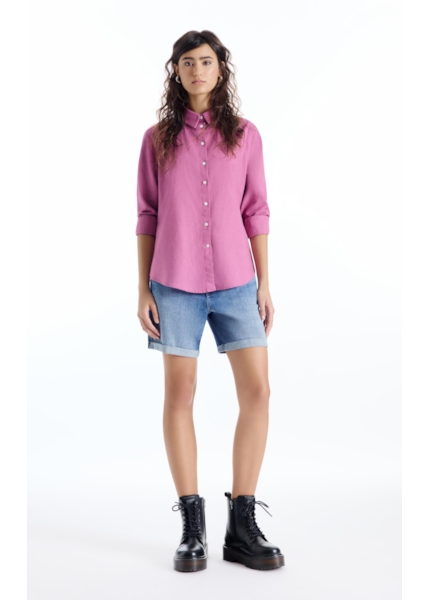 Bermuda Dark Sea Elastic Classic Preppy Lav.Medio Com Grampos