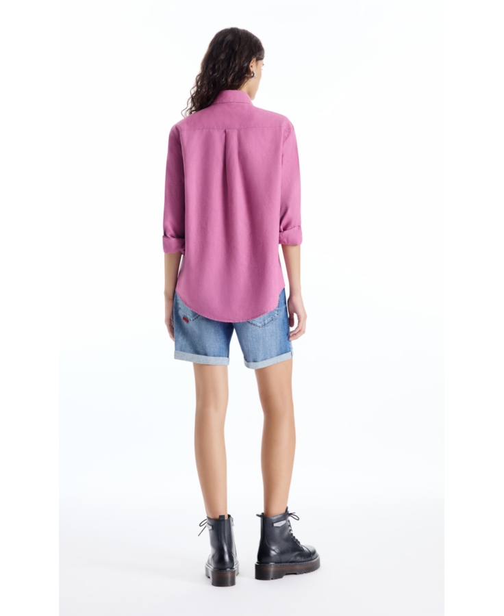 Bermuda Dark Sea Elastic Classic Preppy Lav.Medio Com Grampos