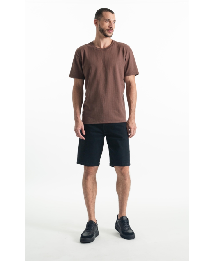 Bermuda First Black Long 5 Pockets Lav. Amaciado 35