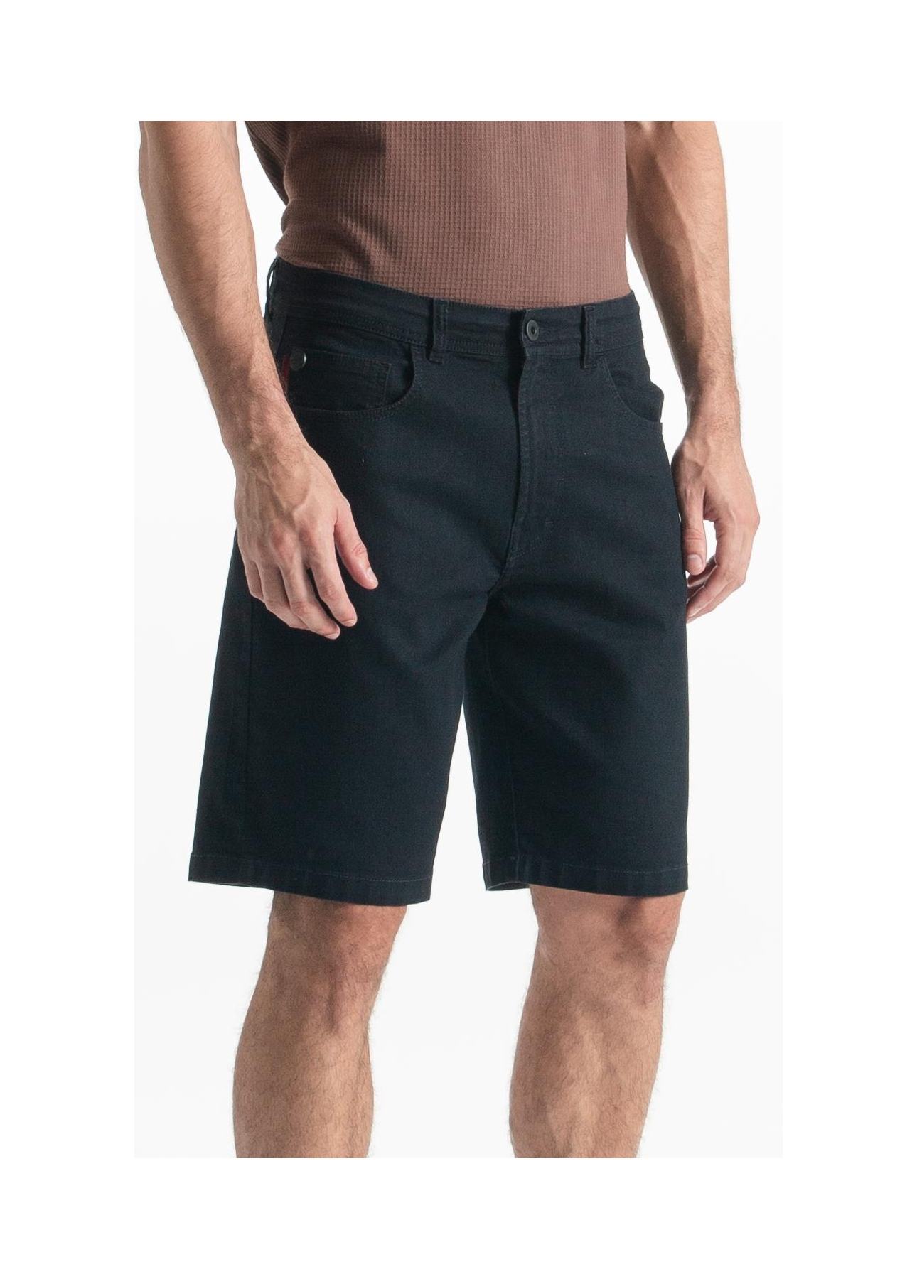 Bermuda First Black Long 5 Pockets Lav. Amaciado 35