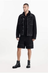 Bermuda Heavy Black Cargo 2001-Lav.Black C/ Luva