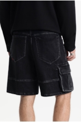 Bermuda Heavy Black Cargo 2001-Lav.Black C/ Luva