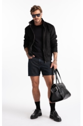 Bermuda Jeans Blue Brown Lav.Black