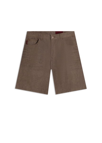 Bermuda Jeans Brow Stretch Wide Martingale Lav.Resinado C/3d