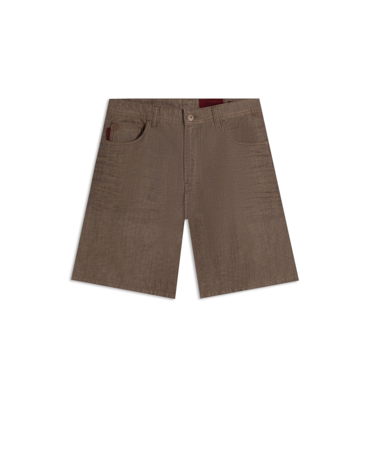 Bermuda Jeans Brow Stretch Wide Martingale Lav.Resinado C/3d