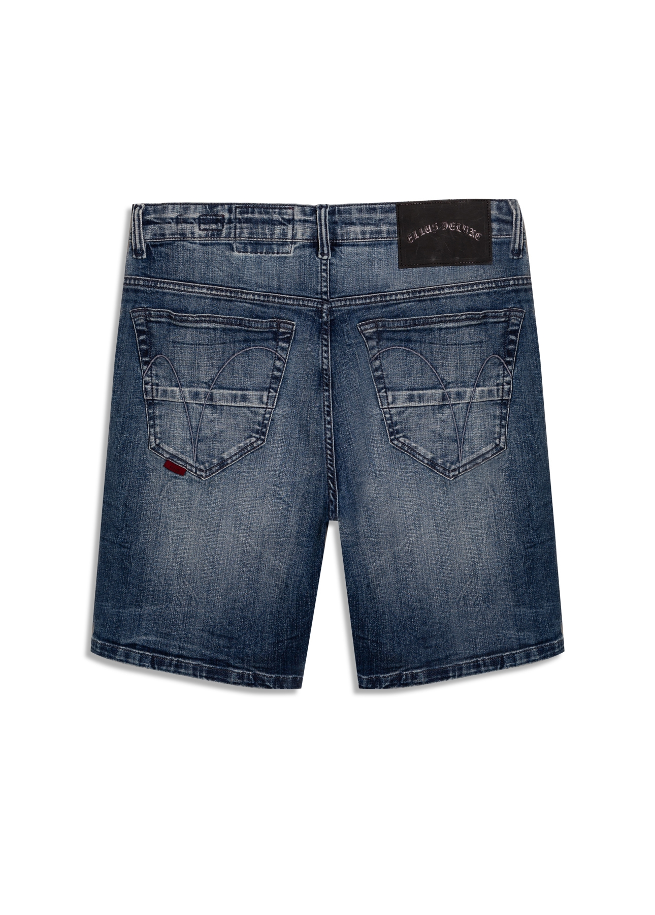 Bermuda Jeans High Comfort Stretch Classic Claro Com Tie Dye e Puído