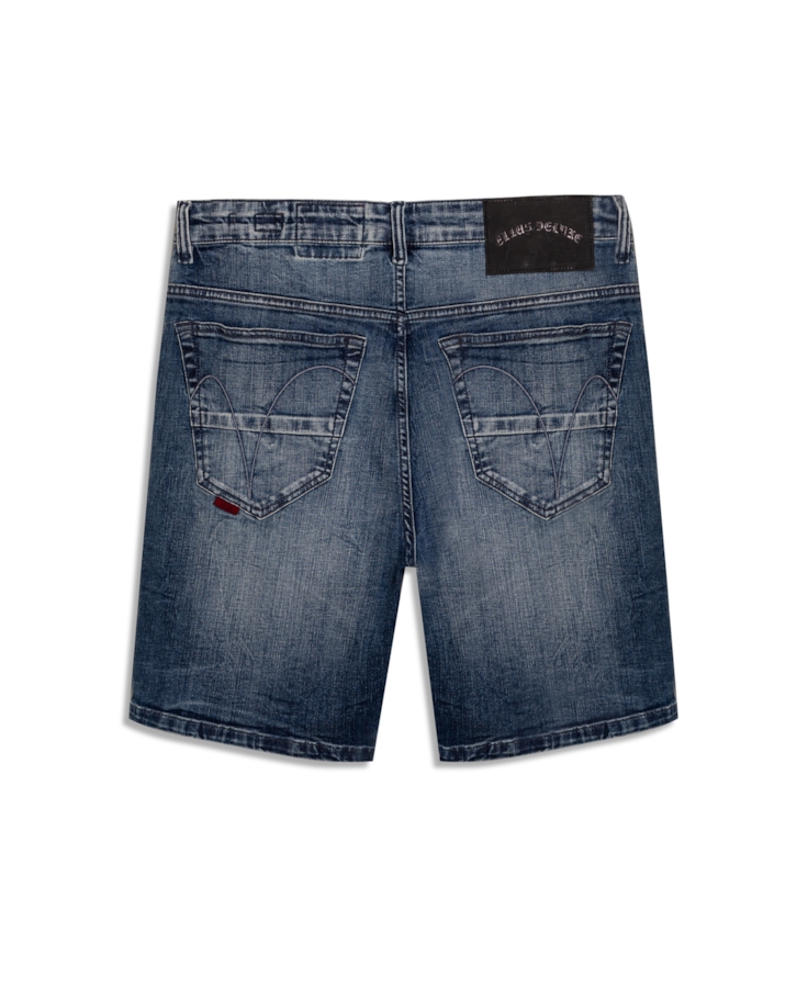 Bermuda Jeans High Comfort Stretch Classic Claro Com Tie Dye e Puído