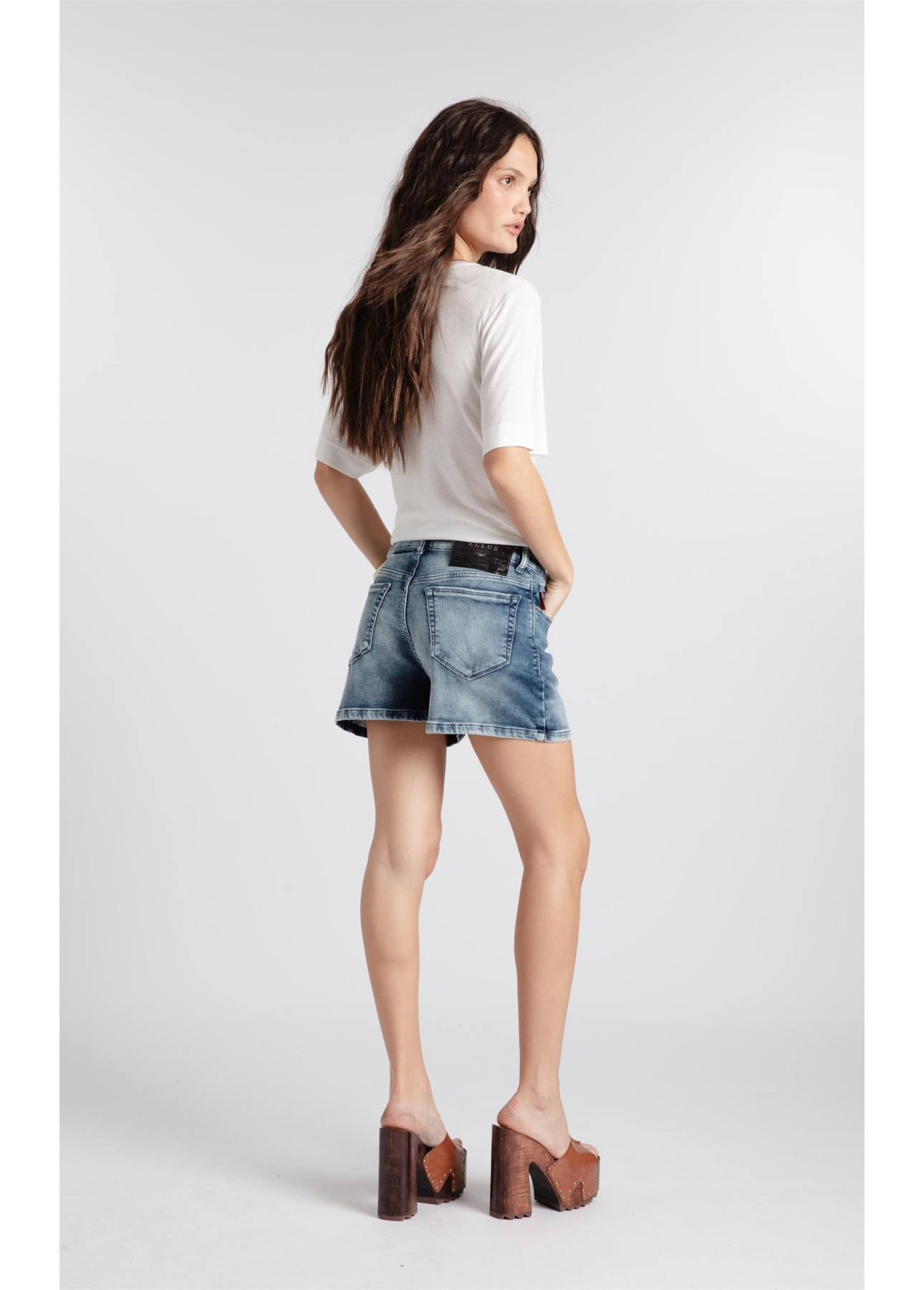 Bermuda Jeans Jogging Indigo Preppy Claro C/ Tie Dye