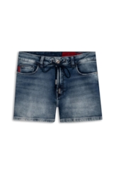 Bermuda Jeans Jogging Indigo Preppy Claro C/ Tie Dye
