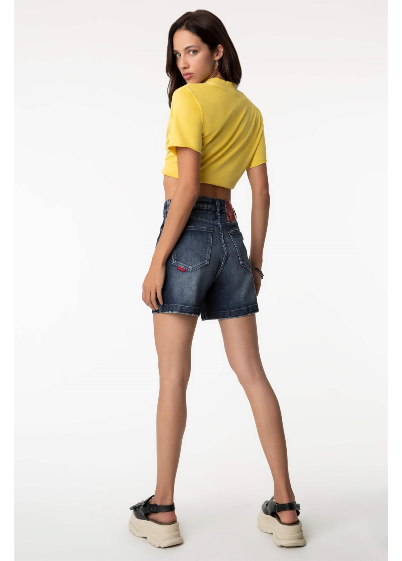 Bermuda Jeans Kyoto Mom 1632-Lav.Escuro C/Luvinha