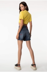 Bermuda Jeans Kyoto Mom 1632-Lav.Escuro C/Luvinha