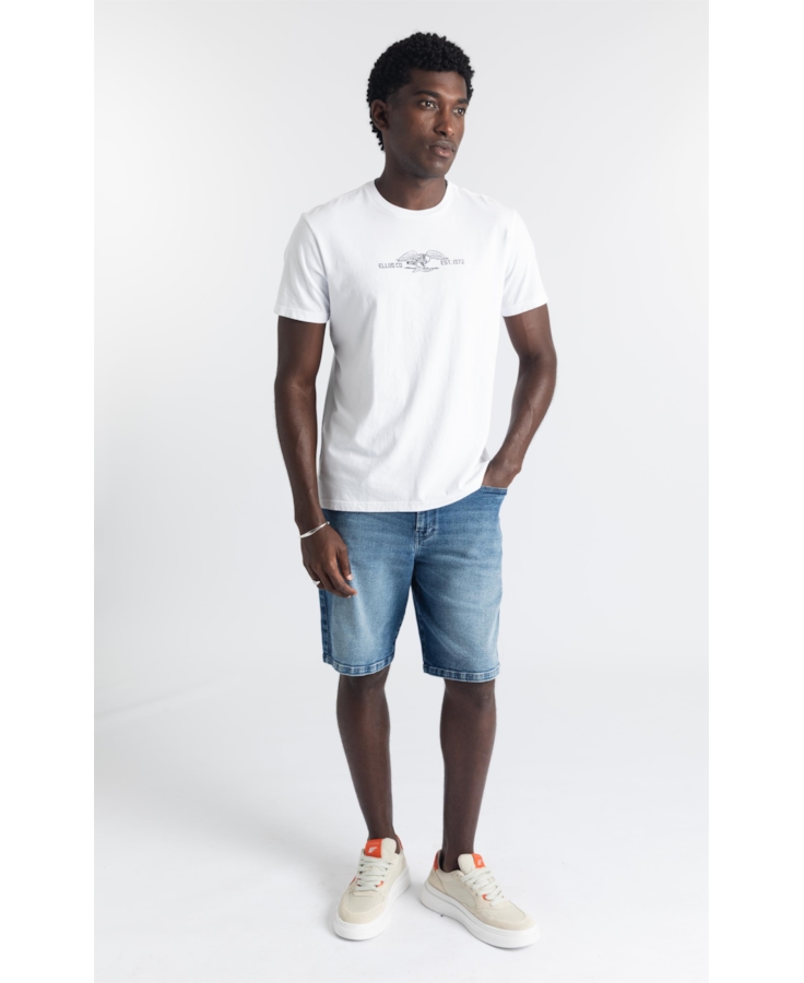 Bermuda Jeans New Blue Stretch Lav.Medio C/ Grampos
