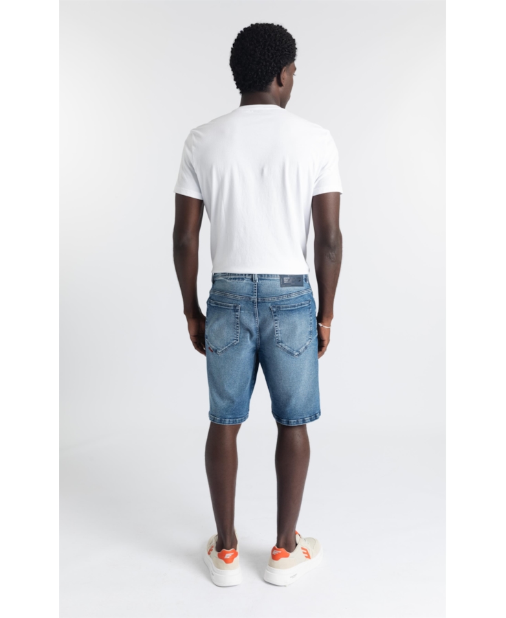 Bermuda Jeans New Blue Stretch Lav.Medio C/ Grampos