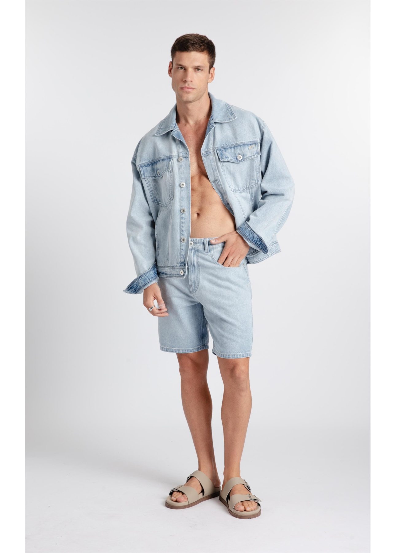 Bermuda Jeans Vintage Denim Classic Lav. Claro Total