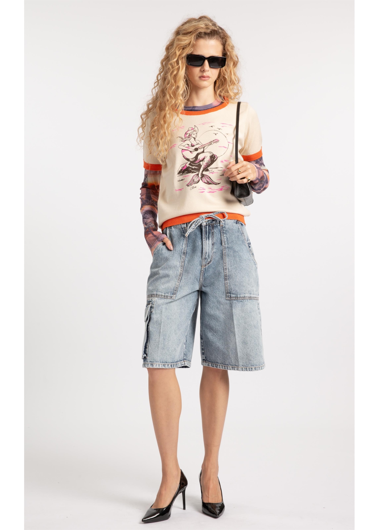 Bermuda Jeans Wide Lav.Claro