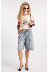 Bermuda Jeans Wide Lav.Claro