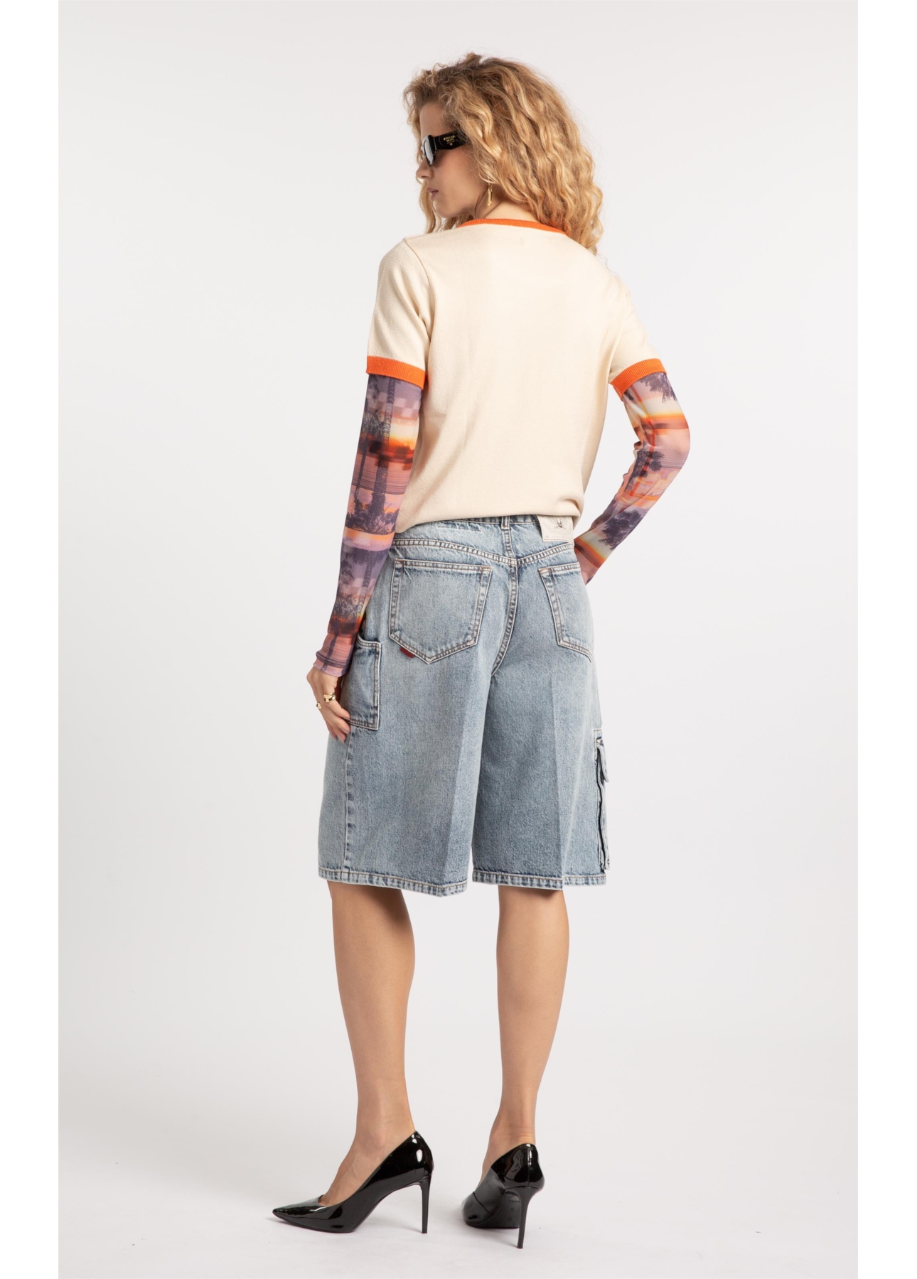 Bermuda Jeans Wide Lav.Claro