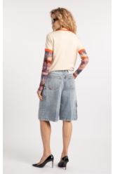 Bermuda Jeans Wide Lav.Claro