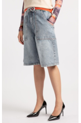 Bermuda Jeans Wide Lav.Claro