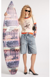 Bermuda Jeans Wide Lav.Claro