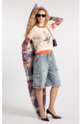 Bermuda Jeans Wide Lav.Claro