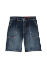 Bermuda Jeans Wide Lav. Escuro