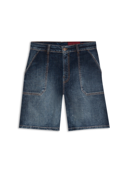 Bermuda Jeans Wide Lav. Escuro