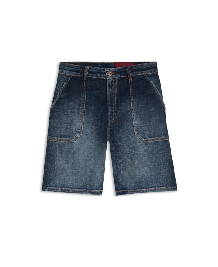 Bermuda Jeans Wide Lav. Escuro
