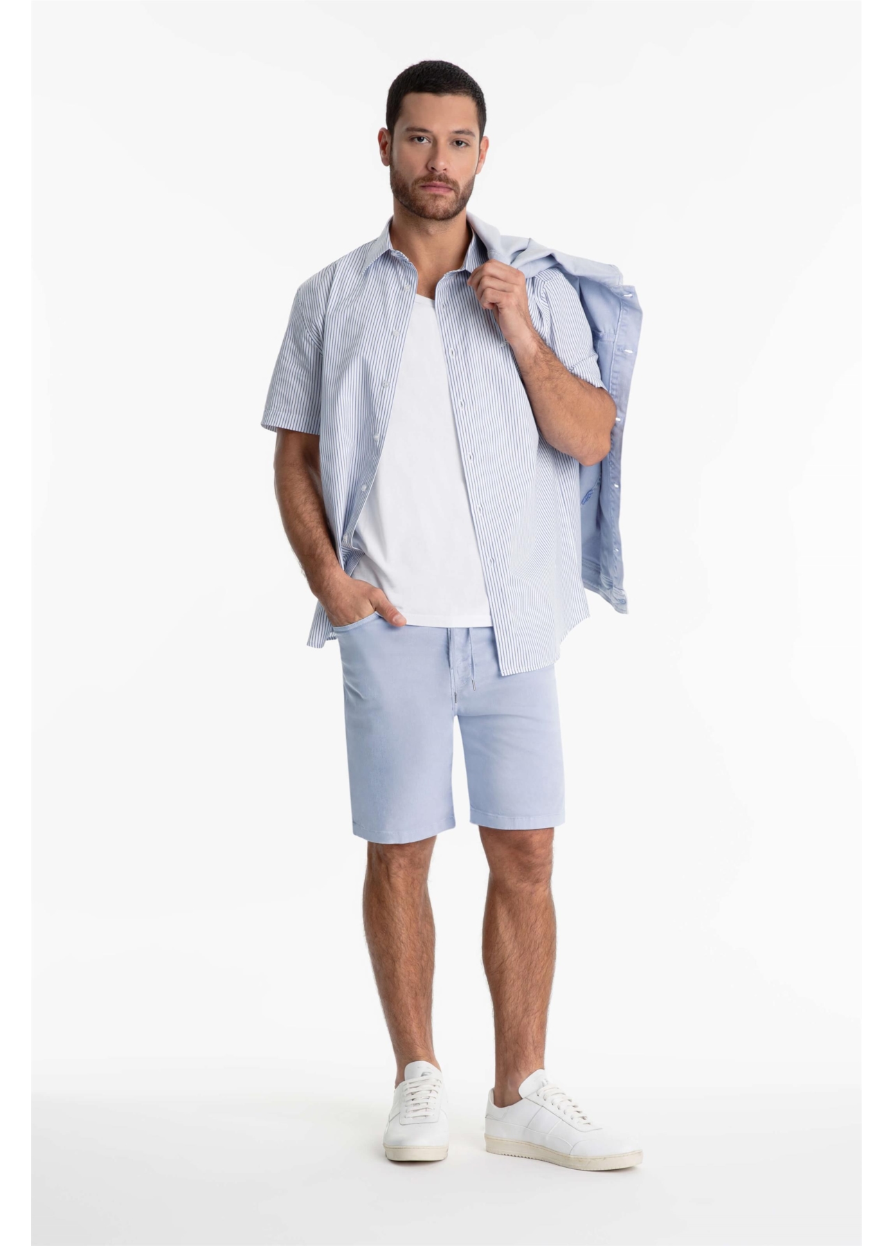 Bermuda Jogging Berlim Preppy Azul Claro