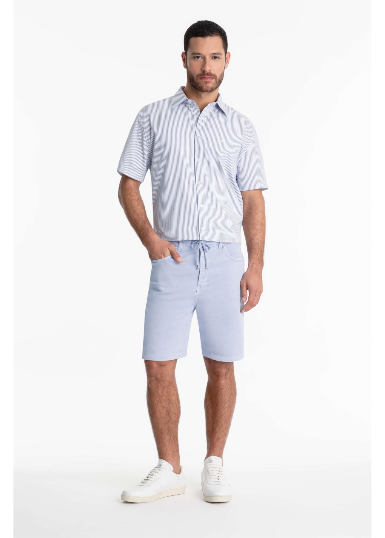 Bermuda Jogging Berlim Preppy Azul Claro