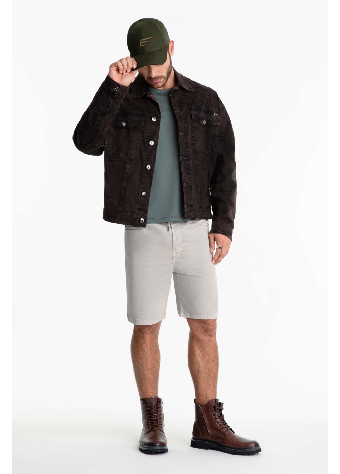 Bermuda Jogging Berlim Preppy Cinza Claro