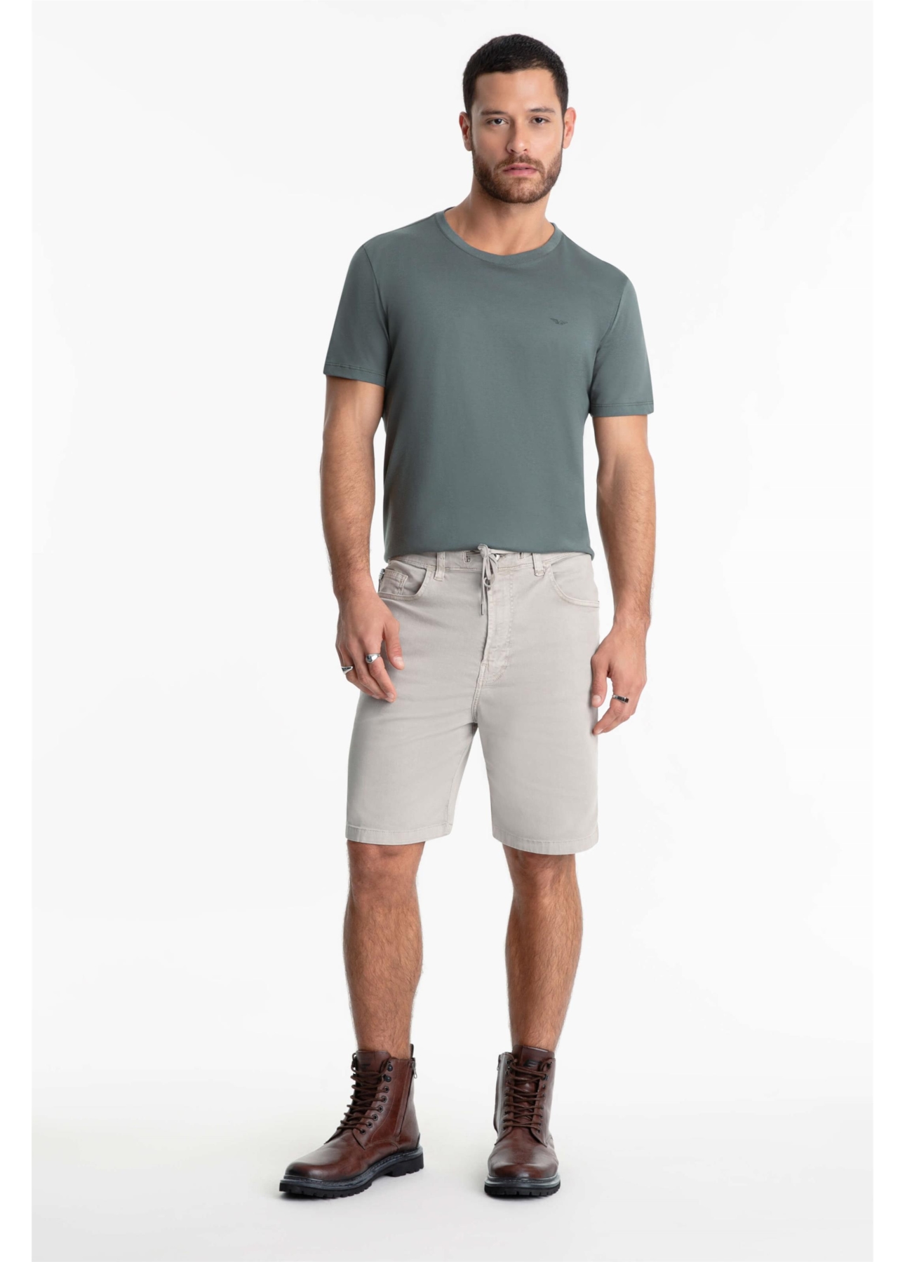 Bermuda Jogging Berlim Preppy Cinza Claro