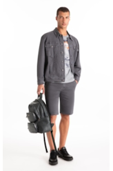 Bermuda Jogging Color Long Cinza Medio